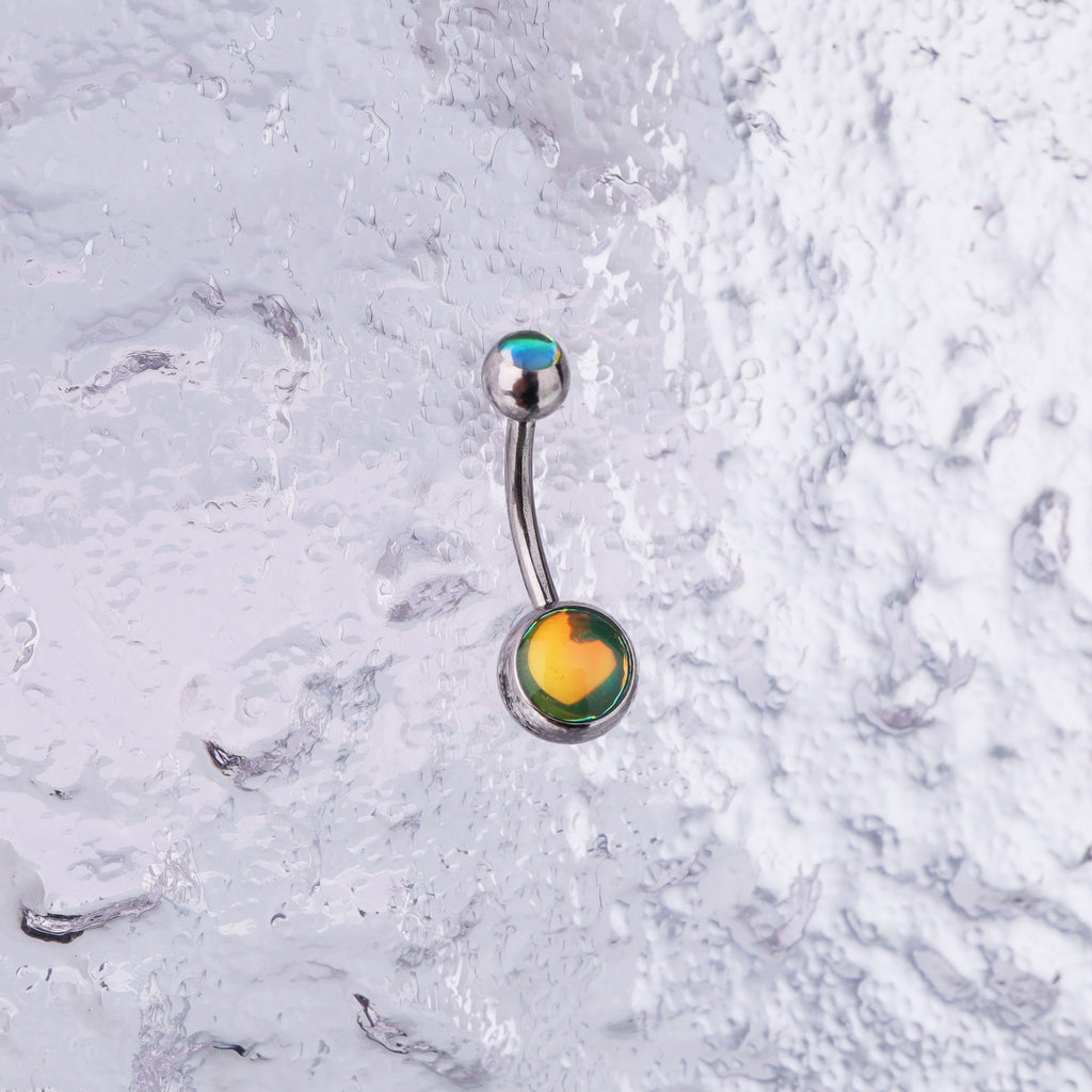 Colorful Epoxy Resin Stainless steel Belly Ring - Colorful Epoxy Resin Stainless steel Belly Ring - Green by CRUXJEWELRY