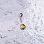 Colorful Epoxy Resin Stainless steel Belly Ring - Colorful Epoxy Resin Stainless steel Belly Ring - Green by CRUXJEWELRY