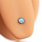 Flat Opal Titanium Internally Threaded Tongue Stud - Flat Opal Titanium Internally Threaded Tongue Stud - sky-blue-1 / 12mm by CRUXJEWELRY