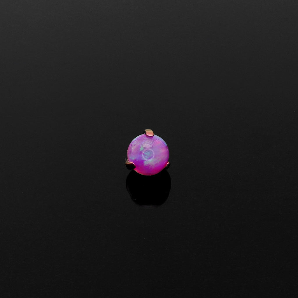 High Shine Opal Internally Threaded Titanium tongue stud - High Shine Opal Internally Threaded Titanium tongue stud - White / 4 mm by CRUXJEWELRY