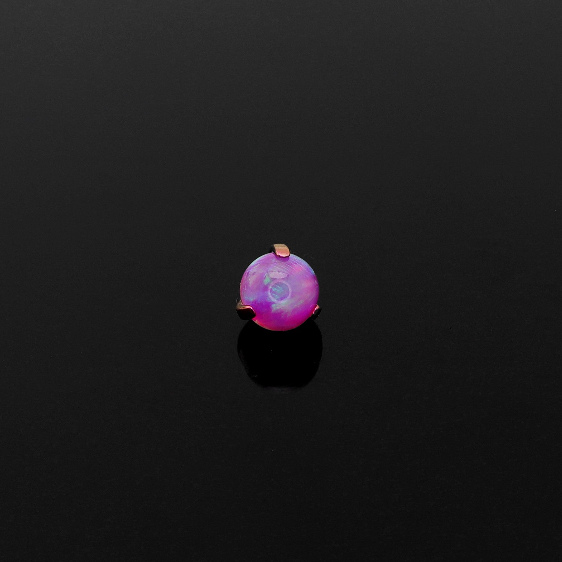 High Shine Opal Internally Threaded Titanium tongue stud - High Shine Opal Internally Threaded Titanium tongue stud - White / 4 mm by CRUXJEWELRY