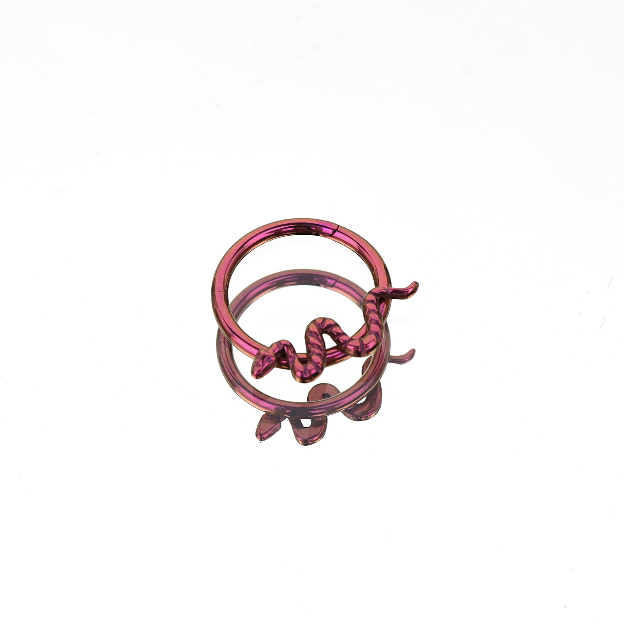 Multicolored Titanium Serpent Septum Clicker - Multicolored Titanium Serpent Septum Clicker - Orange by CRUXJEWELRY