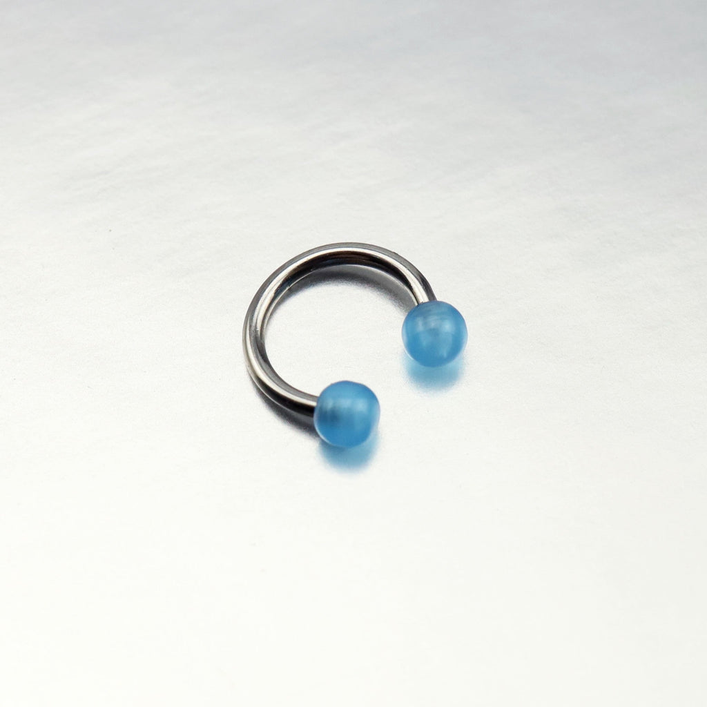 Acrylic Glow Ball Septum Ring - Acrylic Glow Ball Septum Ring - Misty Blue / 8mm by CRUXJEWELRY