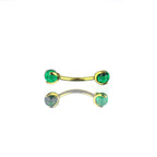 Round CZ Ball Internally Threaded Titanium Brow Studs - Round CZ Ball Internally Threaded Titanium Brow Studs - Green / 6mm by CRUXJEWELRY