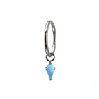 Opal Rhombic Pendant Titanium Segment Hoop - Opal Rhombic Pendant Titanium Segment Hoop - Sky Blue / 6mm by CRUXJEWELRY