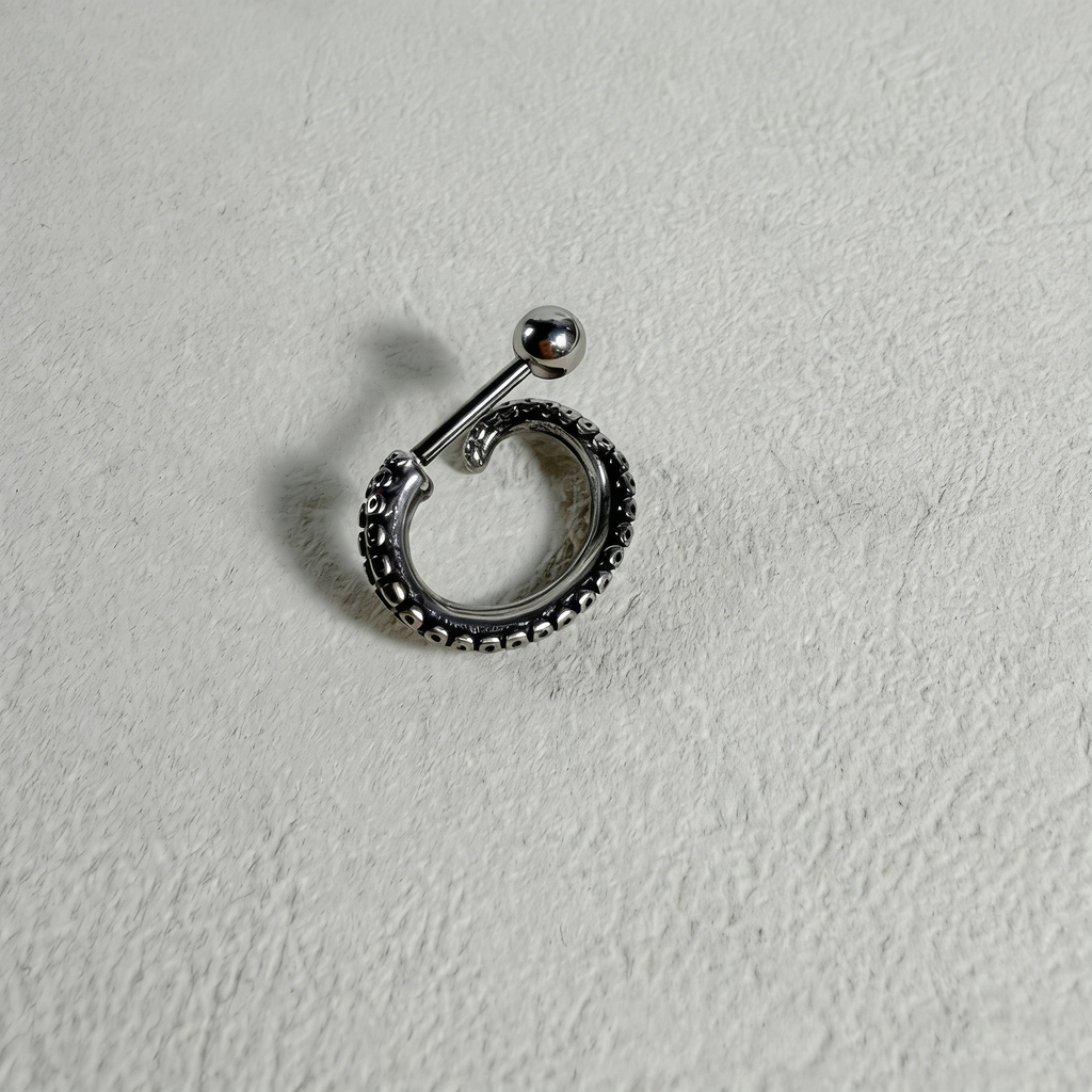 Heavy Metal Skeleton Ear Stack | Rock Hand, Tentacle & Spiked Skull Earrings Set