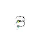 20G C-Shape Stainless Steel Nose Stud - 20G C-Shape Stainless Steel Nose Stud - Green by CRUXJEWELRY