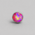 Titanium Fire Opal Threadless Piercing Top