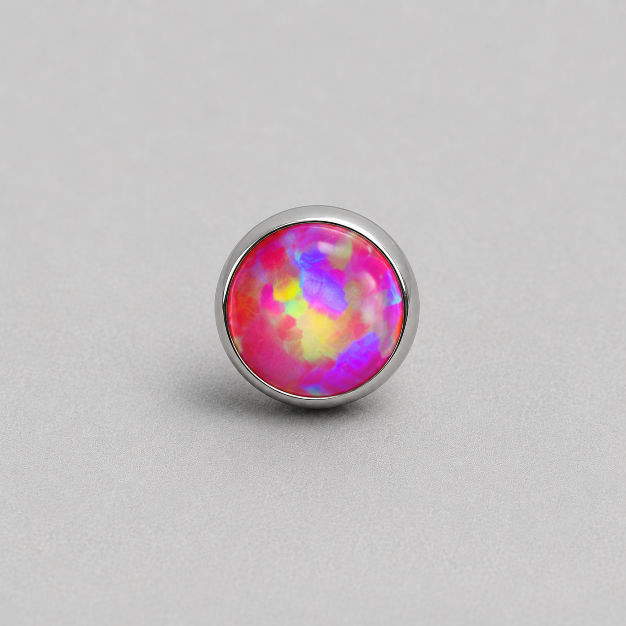 Titanium Fire Opal Threadless Piercing Top