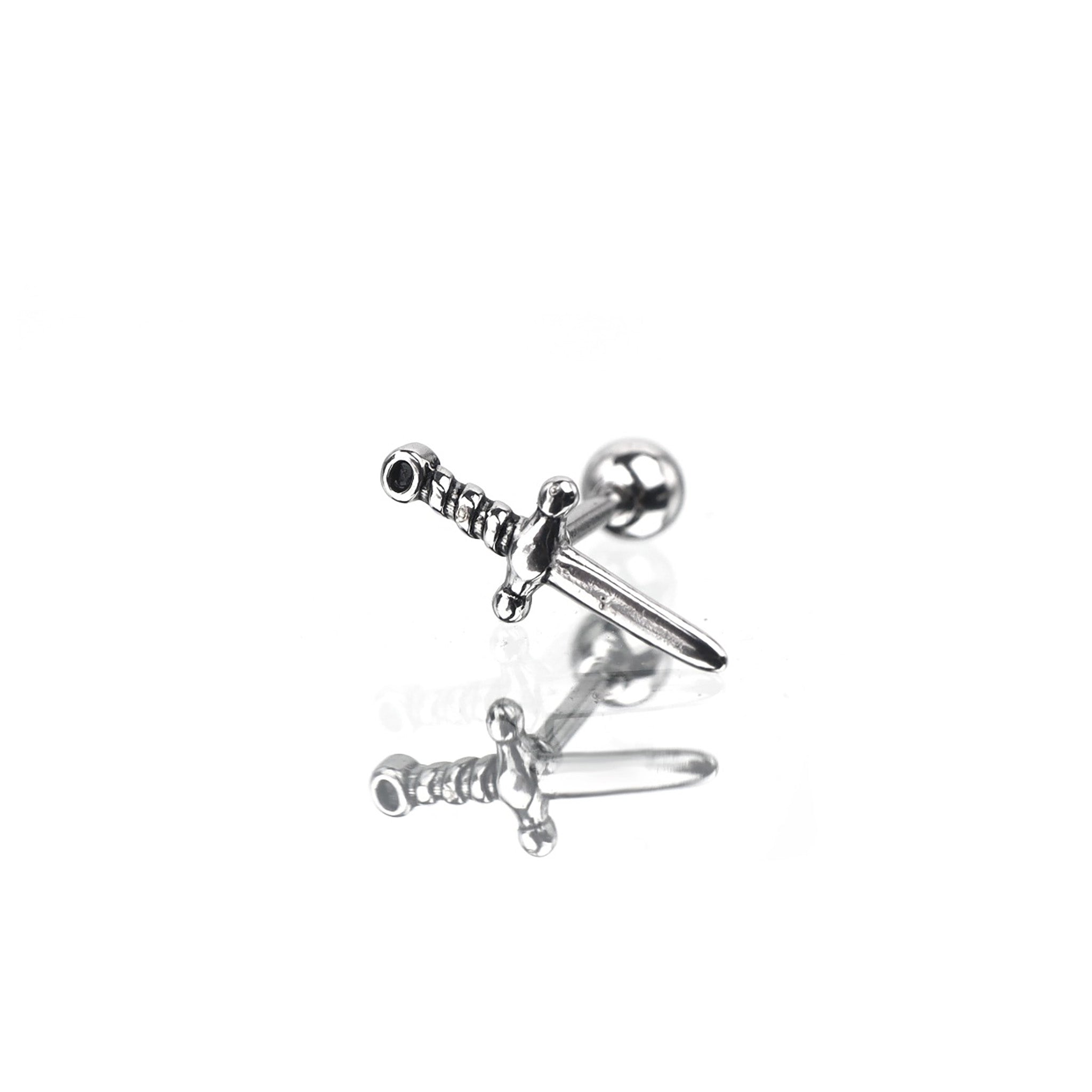 Dagger Externally Threaded Stainless Steel Ear Studs - Dagger Externally Threaded Stainless Steel Ear Studs - Single by CRUXJEWELRY