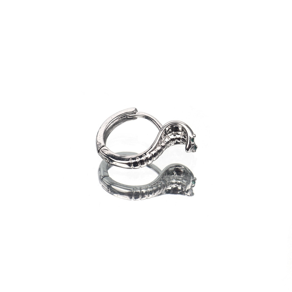 Green CZ Cobra Stainless Steel Earrings - Green CZ Cobra Stainless Steel Earrings - Single by CRUXJEWELRY