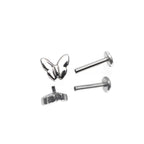 3D Butterfly Internally Threaded Stainless Steel Ear Studs - 3D Butterfly Internally Threaded Stainless Steel Ear Studs - 6mm by CRUXJEWELRY