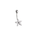 Floral CZ Stainless Steel Navel Ring - Floral CZ Stainless Steel Navel Ring - Default Title by CRUXJEWELRY