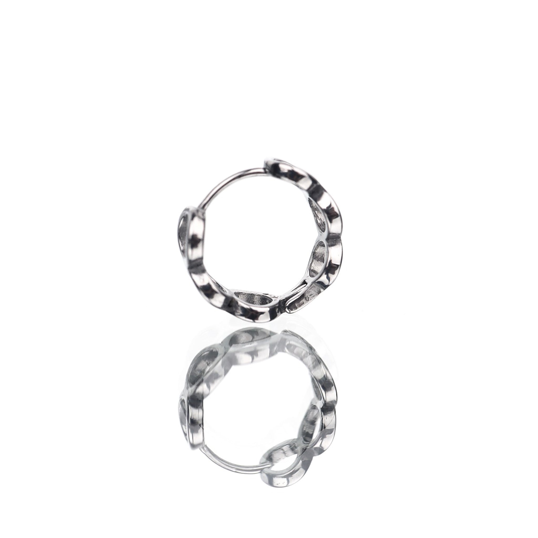 Punk Hoop Stainless Steel Earrings Clicker - Punk Hoop Stainless Steel Earrings Clicker - Single by CRUXJEWELRY