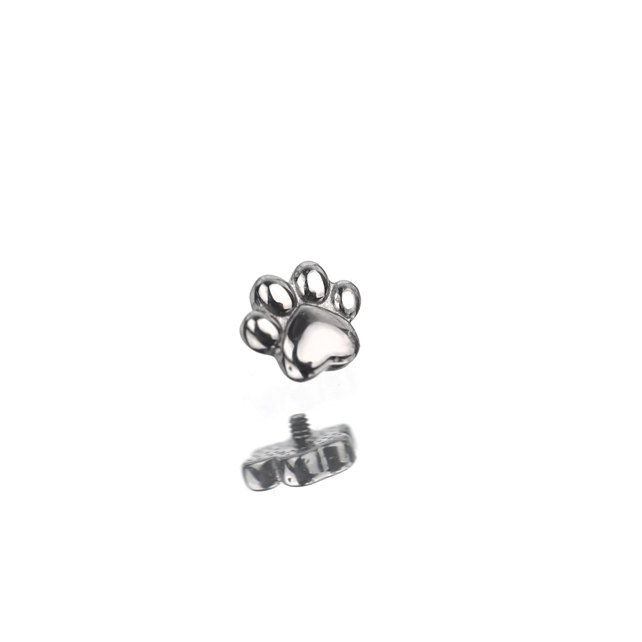Paws & Purrs - Kitty Paw Stainless Steel Tongue/Ear Stud - Paws & Purrs - Kitty Paw Stainless Steel Tongue/Ear Stud - Flat-Back / 12mm by CRUXJEWELRY