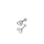 Openwork Puzzle Heart Internally Threaded Stainless Steel Ear Studs - Openwork Puzzle Heart Internally Threaded Stainless Steel Ear Studs - 6mm by CRUXJEWELRY
