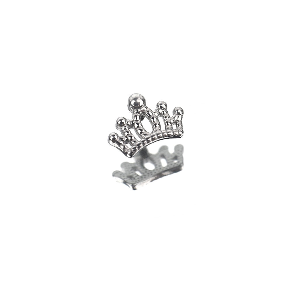 Crown Internally Threaded Stainless Steel Ear Studs - Crown Internally Threaded Stainless Steel Ear Studs - 6mm by CRUXJEWELRY