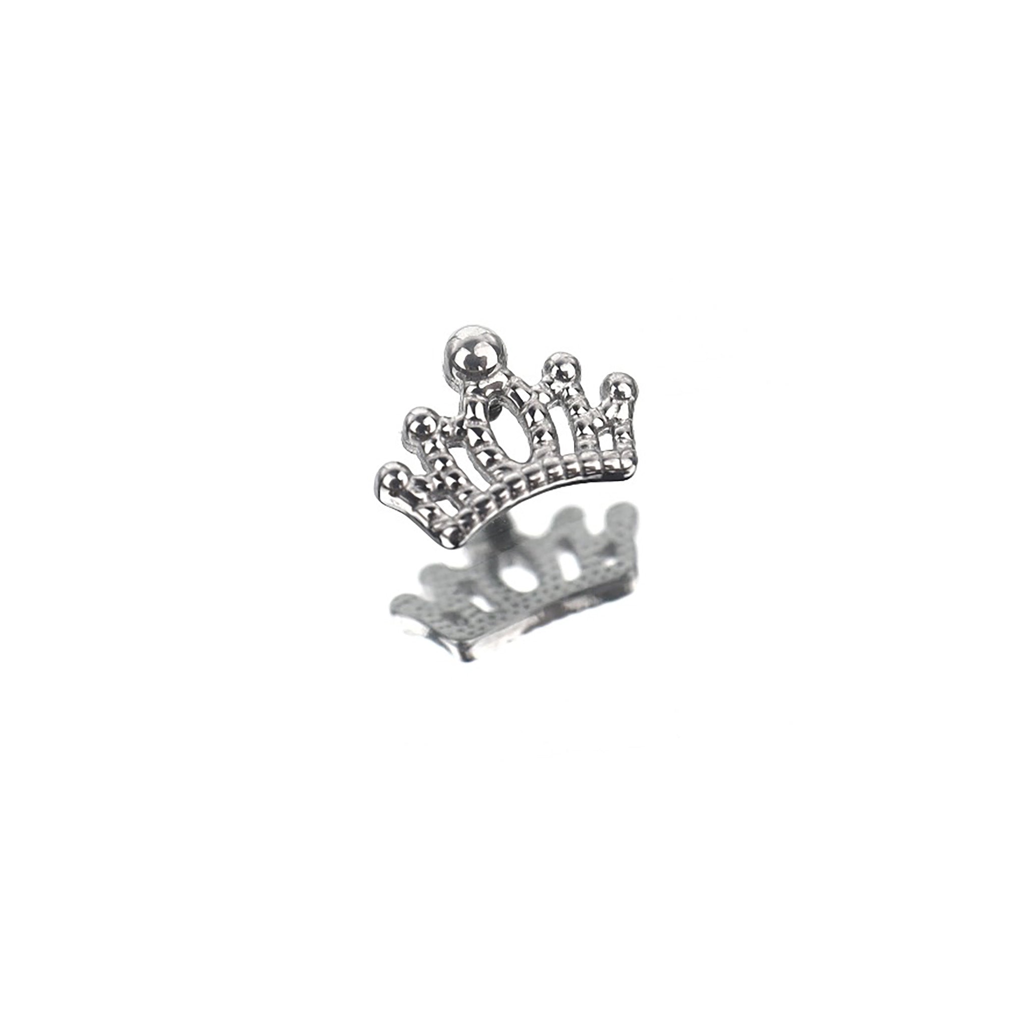 Crown Internally Threaded Stainless Steel Ear Studs - Crown Internally Threaded Stainless Steel Ear Studs - 6mm by CRUXJEWELRY