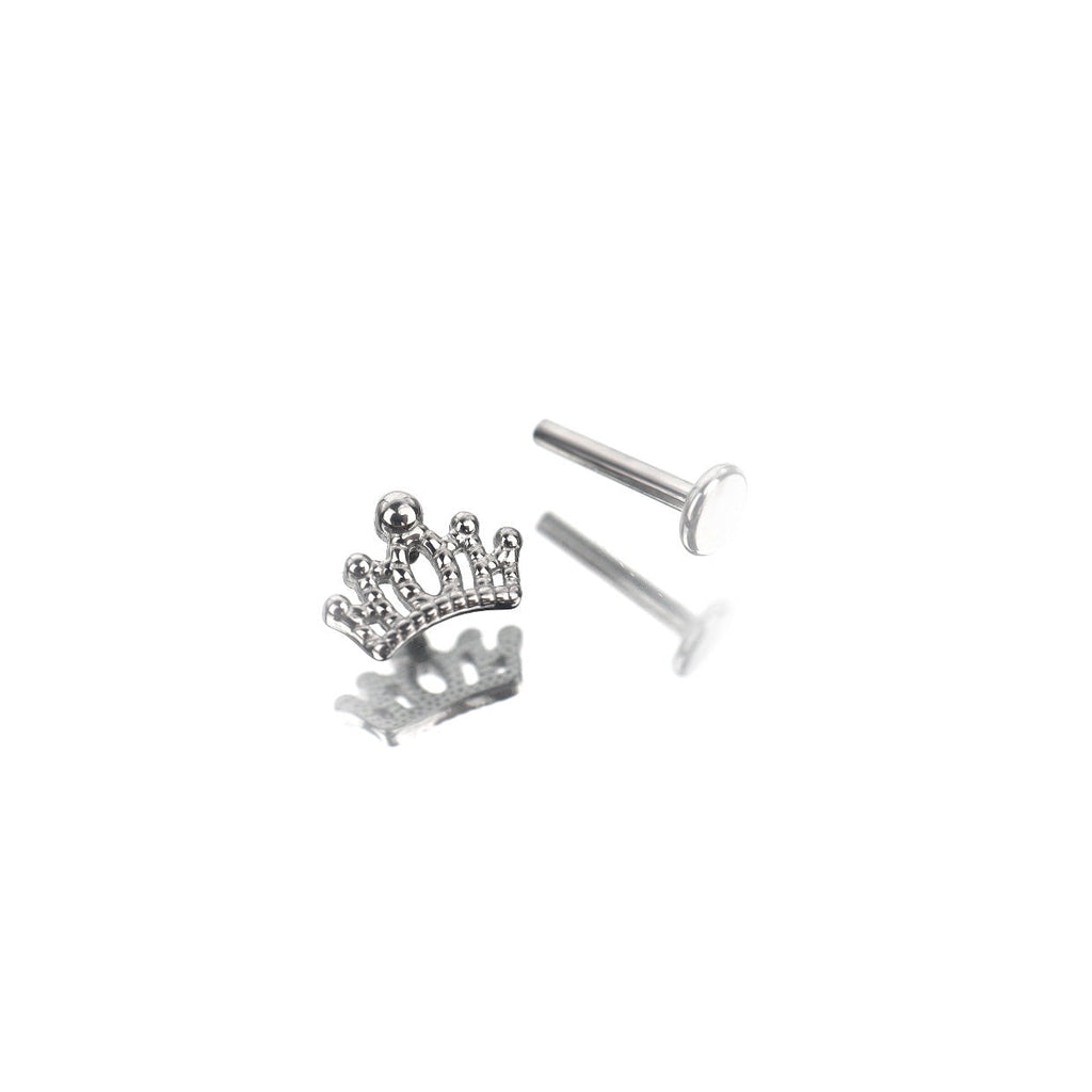 Crown Internally Threaded Stainless Steel Ear Studs - Crown Internally Threaded Stainless Steel Ear Studs - 6mm by CRUXJEWELRY