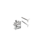Crown Internally Threaded Stainless Steel Ear Studs - Crown Internally Threaded Stainless Steel Ear Studs - 6mm by CRUXJEWELRY