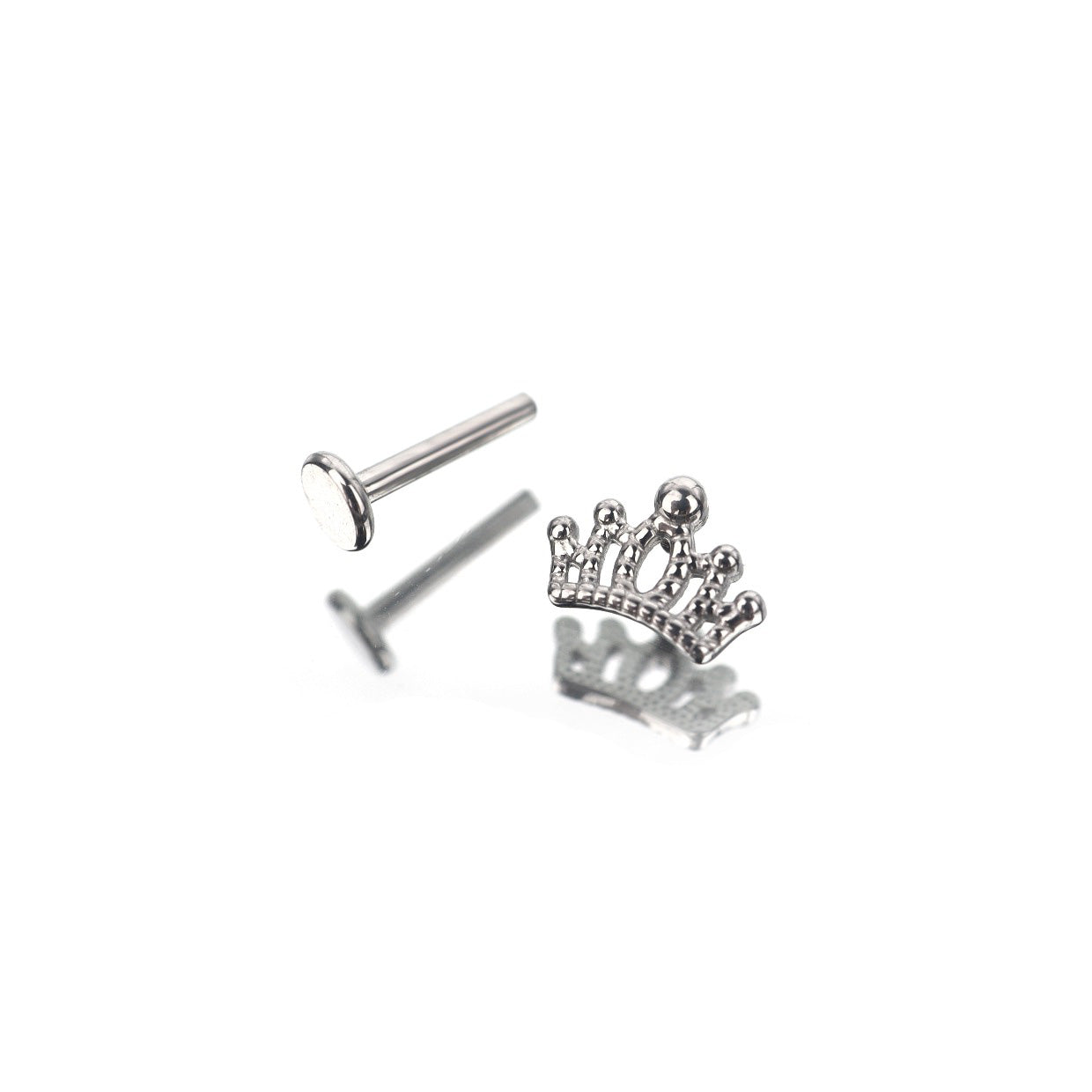 Crown Internally Threaded Stainless Steel Ear Studs - Crown Internally Threaded Stainless Steel Ear Studs - 6mm by CRUXJEWELRY