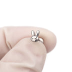 Cute Bunny Internally Threaded Stainless Steel Ear Studs - Cute Bunny Internally Threaded Stainless Steel Ear Studs - 6mm by CRUXJEWELRY