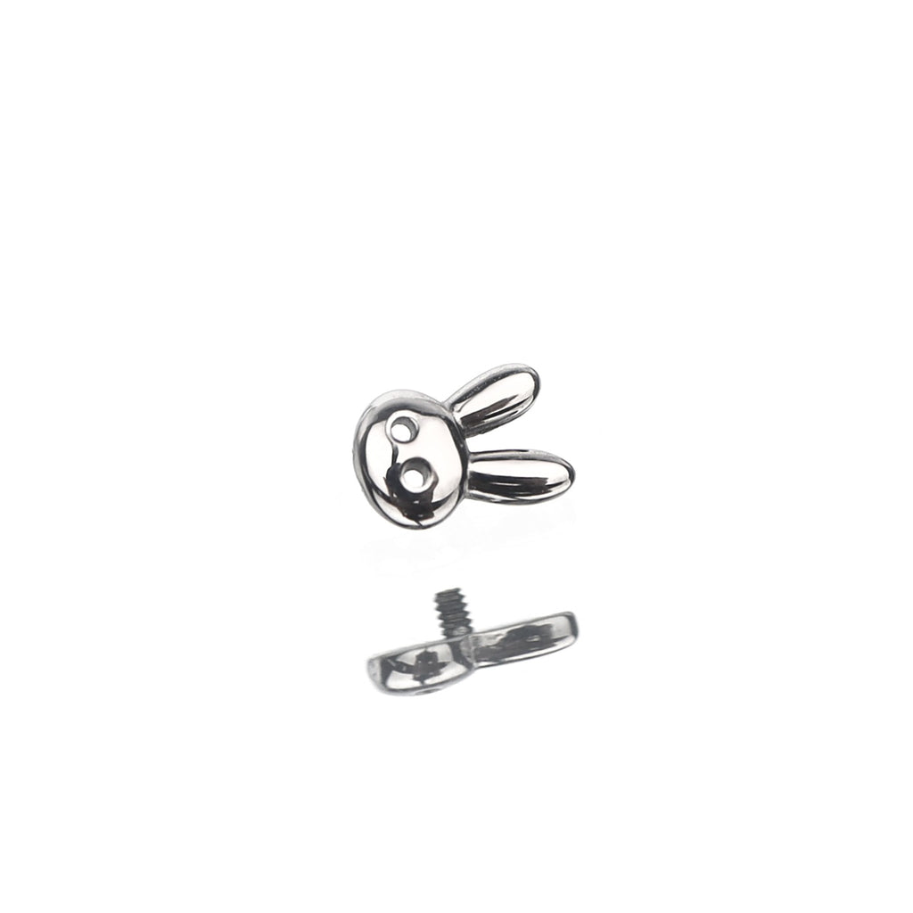 Cute Bunny Internally Threaded Stainless Steel Ear Studs - Cute Bunny Internally Threaded Stainless Steel Ear Studs - 6mm by CRUXJEWELRY