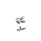 Cute Bunny Internally Threaded Stainless Steel Ear Studs - Cute Bunny Internally Threaded Stainless Steel Ear Studs - 6mm by CRUXJEWELRY