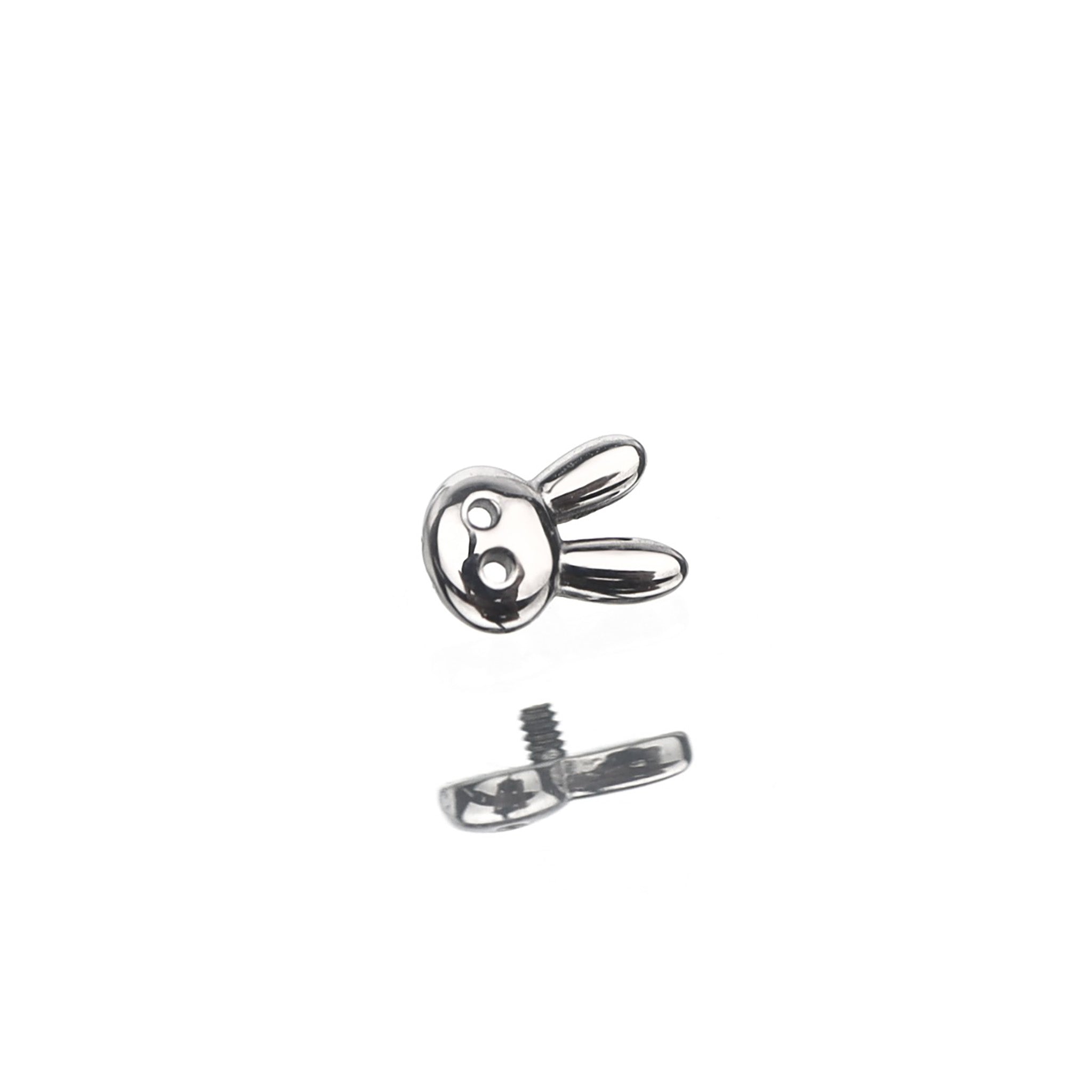 Cute Bunny Internally Threaded Stainless Steel Ear Studs - Cute Bunny Internally Threaded Stainless Steel Ear Studs - 6mm by CRUXJEWELRY