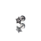 3D Pentagram Externally Threaded Stainless Steel Ear Studs - 3D Pentagram Externally Threaded Stainless Steel Ear Studs - Single by CRUXJEWELRY