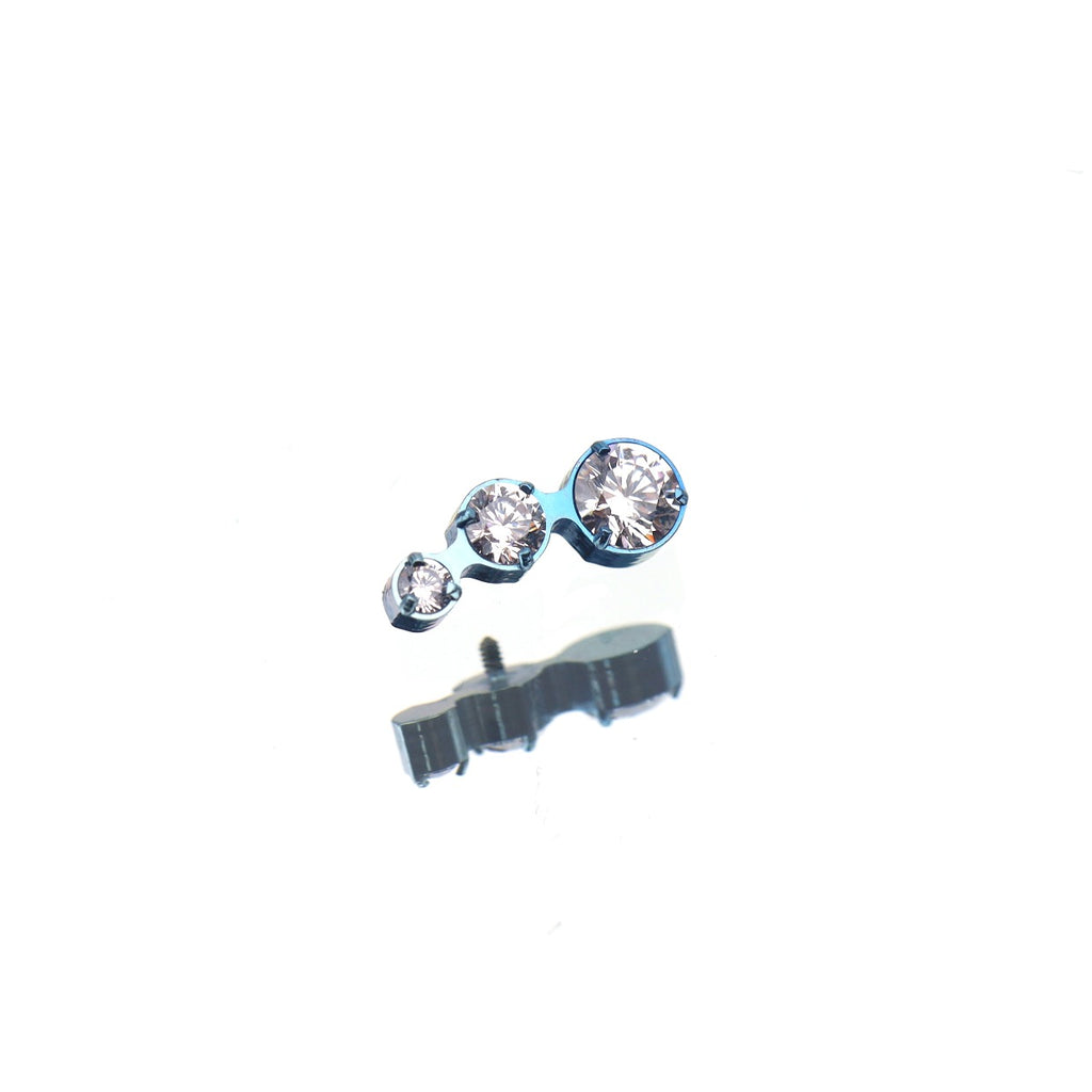 Gradient Triple CZ Circle Titanium Ear Studs - Gradient Triple CZ Circle Titanium Ear Studs - Pink / 6mm by CRUXJEWELRY