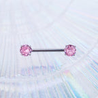 Heart CZ Stainless Steel Nipple Rings - Heart CZ Stainless Steel Nipple Rings - White / Heart by CRUXJEWELRY