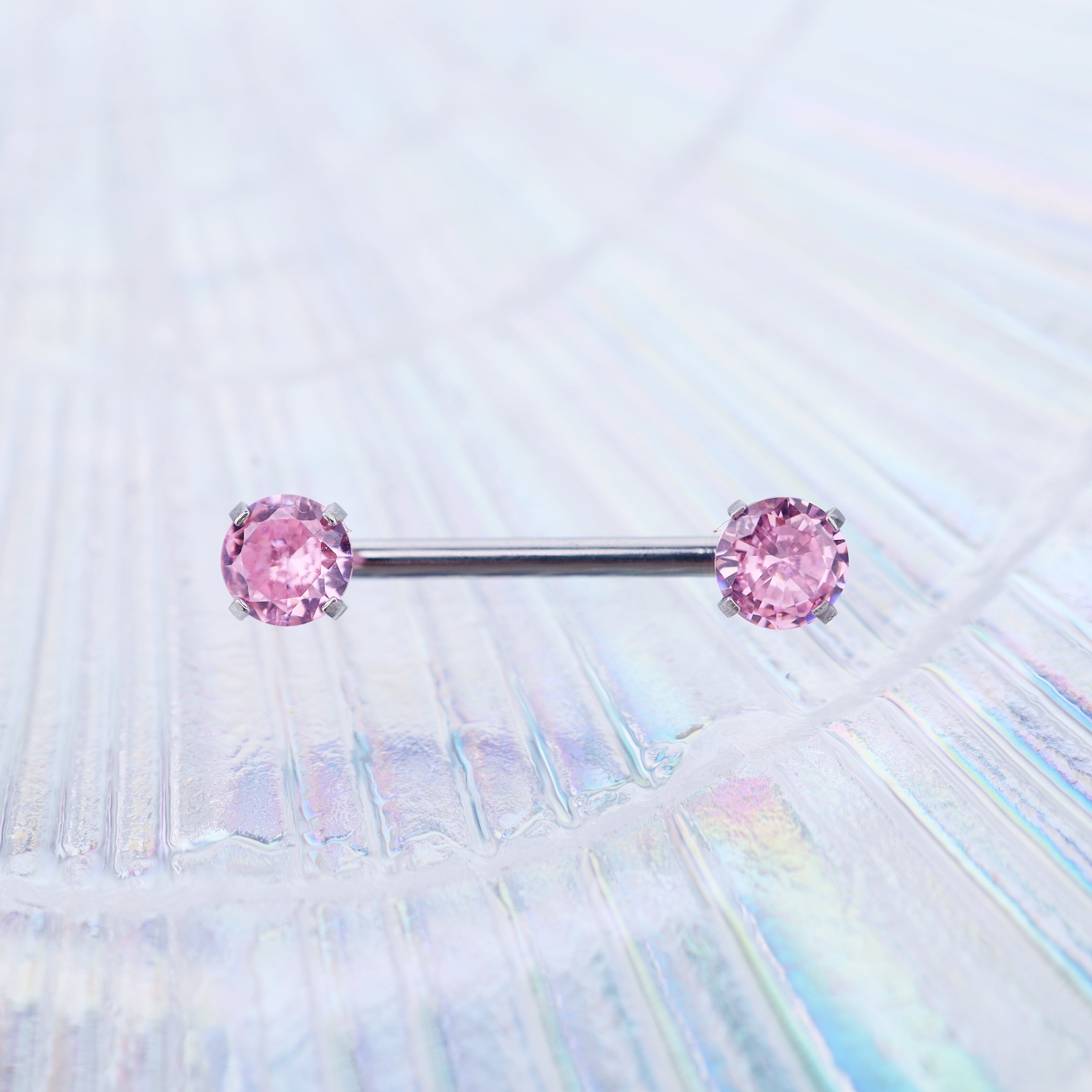 Heart CZ Stainless Steel Nipple Rings - Heart CZ Stainless Steel Nipple Rings - White / Heart by CRUXJEWELRY