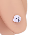 Paws & Purrs - Cute Puppy Face Resin Tongue Stud - Paws & Purrs - Cute Puppy Face Resin Tongue Stud - 1.2mm/16G / 12mm by CRUXJEWELRY