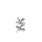 Butterfly Dangle CZ Stainless Steel Ear Studs - Butterfly Dangle CZ Stainless Steel Ear Studs - Single / 6mm by CRUXJEWELRY