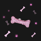 Paws & Purrs - Large Puppy's Bone Full Crystal Stainless Steel Ear Studs - Paws & Purrs - Large Puppy's Bone Full Crystal Stainless Steel Ear Studs - Pink / 0.8mm/20G by CRUXJEWELRY