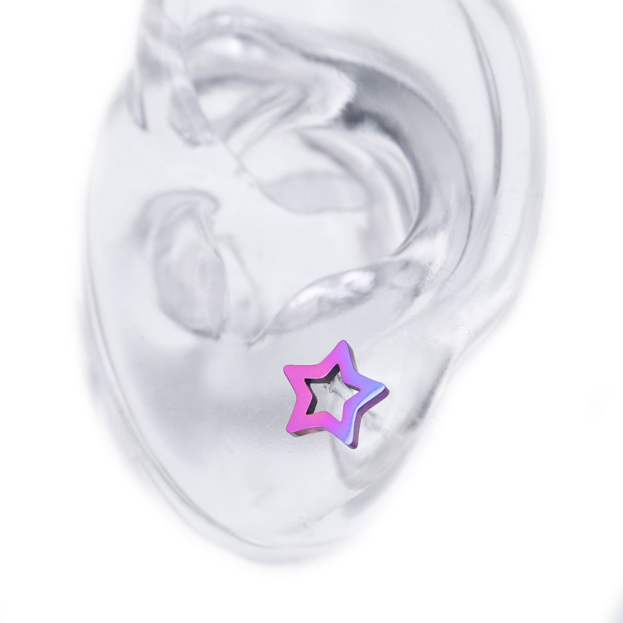 Y2K Chunky Dopamine Thick Cut Pentagram Colorful Star Studs - Y2K Chunky Dopamine Thick Cut Pentagram Colorful Star Studs - Pink-Yellow Gradient / 6mm by CRUXJEWELRY