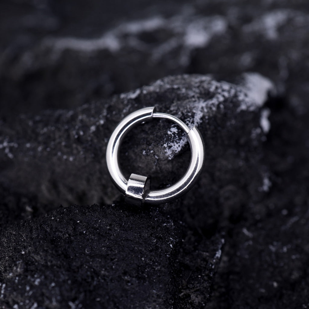 Inset Pendant Stainless Steel Earrings - Inset Pendant Stainless Steel Earrings - Circle by CRUXJEWELRY