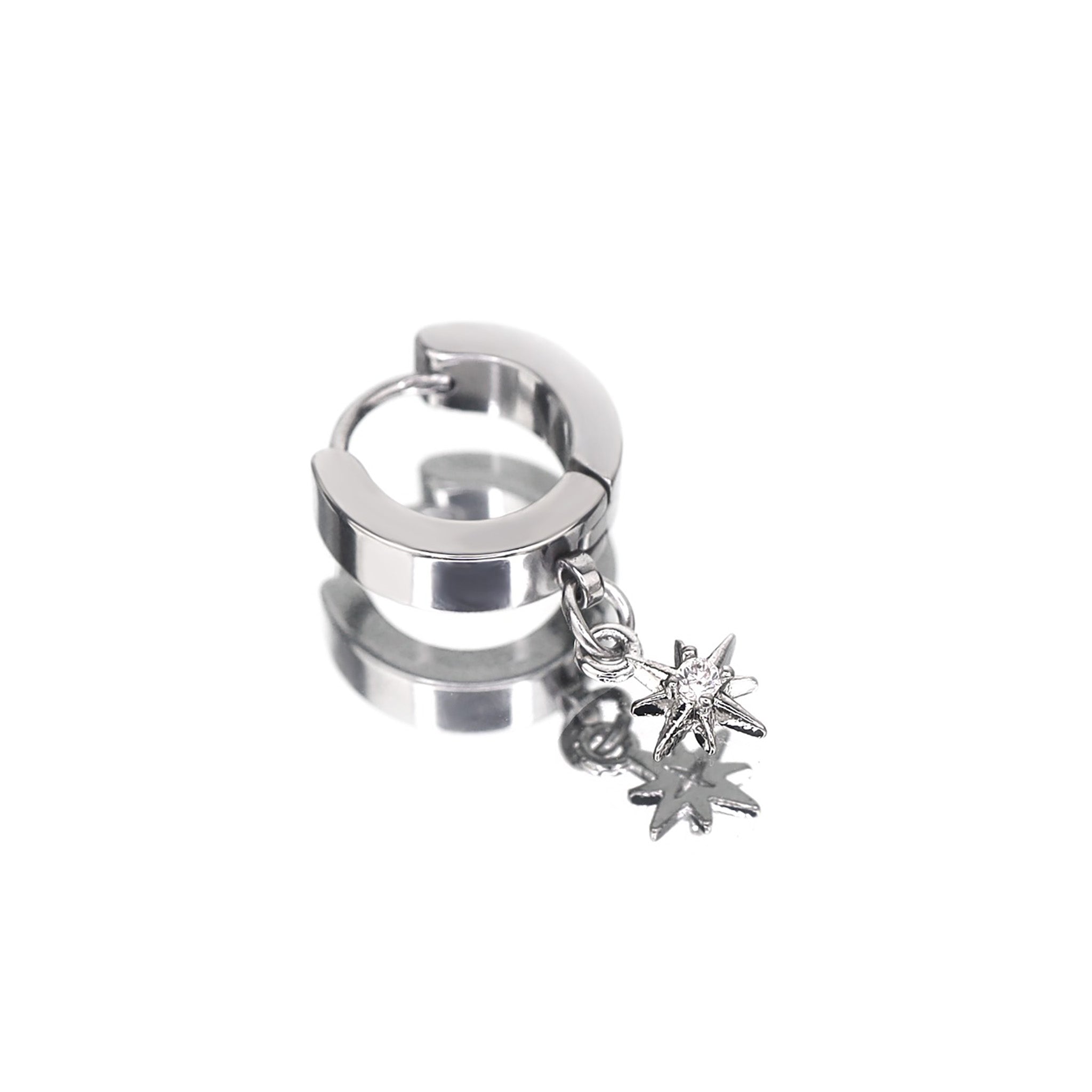 Octagram CZ Stainless Steel Earring - Octagram CZ Stainless Steel Earring - Single by CRUXJEWELRY