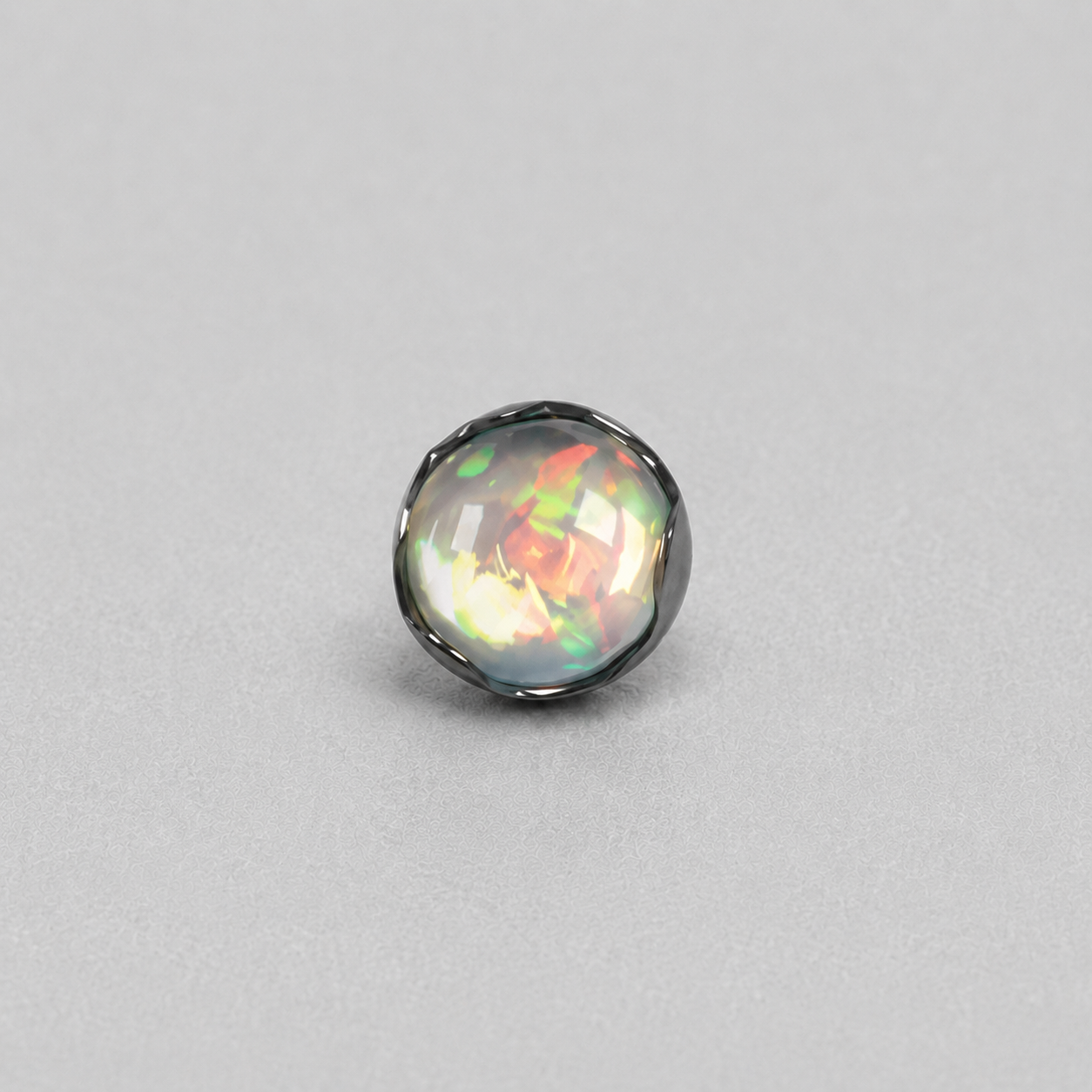 Titanium Jelly Opal Wave-Edge Piercing Top