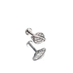 Saturn Ring Internally Threaded Stainless Steel Ear Studs - Saturn Ring Internally Threaded Stainless Steel Ear Studs - 6mm by CRUXJEWELRY