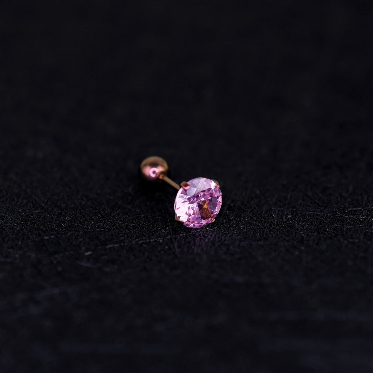 20G Thin Gauge Prong-Set CZ Titanium Ear Studs - 20G Thin Gauge Prong-Set CZ Titanium Ear Studs - Pink / 3mm by CRUXJEWELRY
