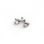 CZ Bamboo Segment Internally Threaded Titanium Studs - CZ Bamboo Segment Internally Threaded Titanium Studs - Sliver / 6mm by CRUXJEWELRY