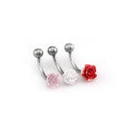 Colorful Rose Internally Threaded Stainless Steel Eyebrow Studs - Colorful Rose Internally Threaded Stainless Steel Eyebrow Studs - Red / 8mm by CRUXJEWELRY