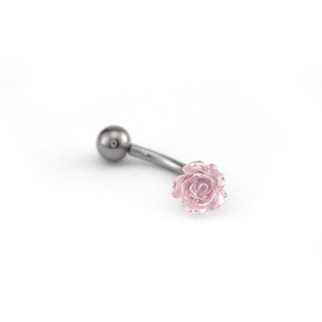 Colorful Rose Internally Threaded Stainless Steel Eyebrow Studs - Colorful Rose Internally Threaded Stainless Steel Eyebrow Studs - Pink / 8mm by CRUXJEWELRY