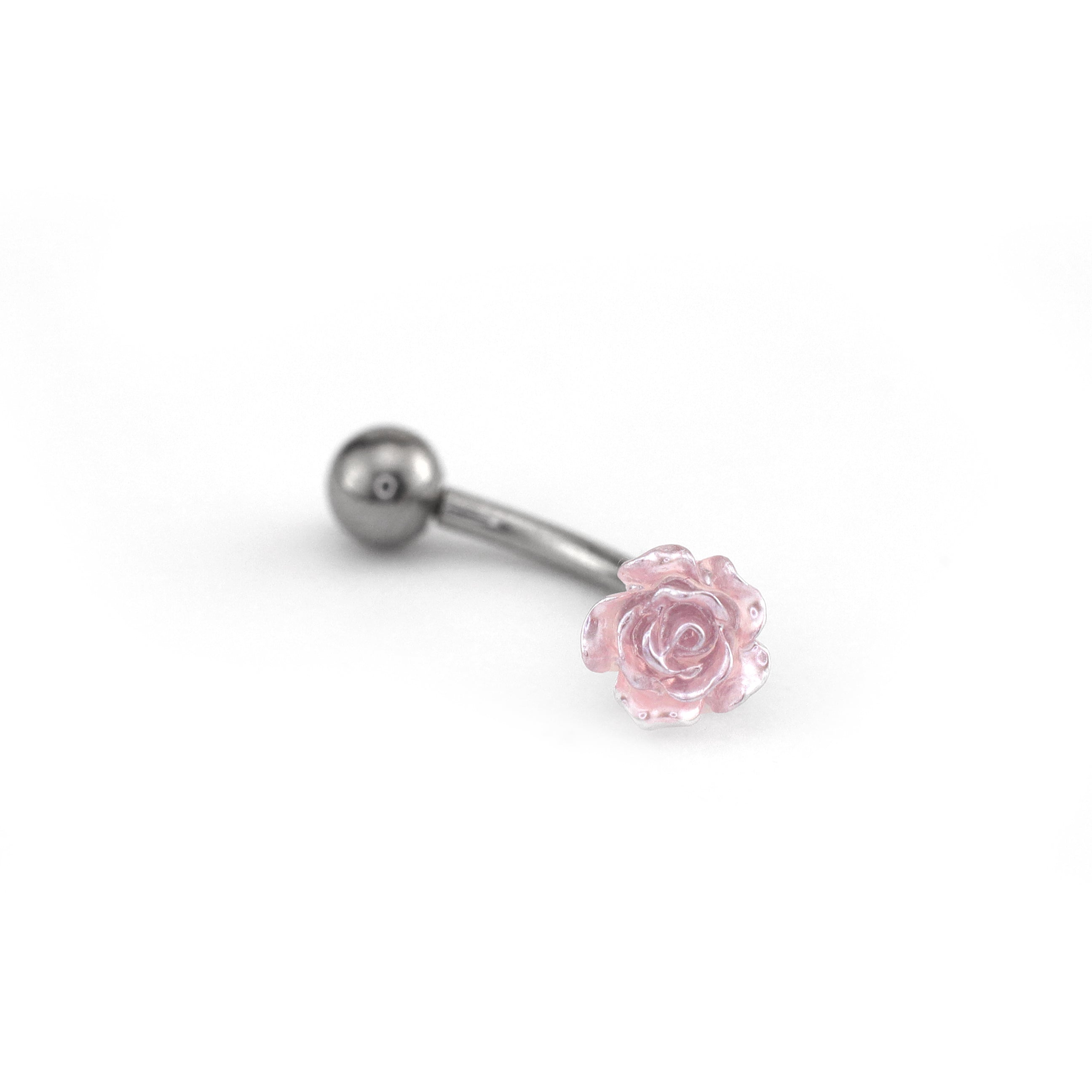 Colorful Rose Internally Threaded Stainless Steel Eyebrow Studs - Colorful Rose Internally Threaded Stainless Steel Eyebrow Studs - Pink / 8mm by CRUXJEWELRY