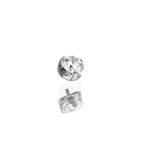 Wave Bezel-Set CZ Titanium Ear Studs - Wave Bezel-Set CZ Titanium Ear Studs - Pink / 4mm / 6mm by CRUXJEWELRY