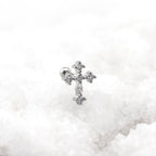 Crystal Cross Stainless Steel Ear Studs - Crystal Cross Stainless Steel Ear Studs - 0.8mm/20G by CRUXJEWELRY