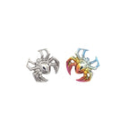 3D Engraved Spider Titanium Ear Studs - 3D Engraved Spider Titanium Ear Studs - Sliver / 6mm by CRUXJEWELRY