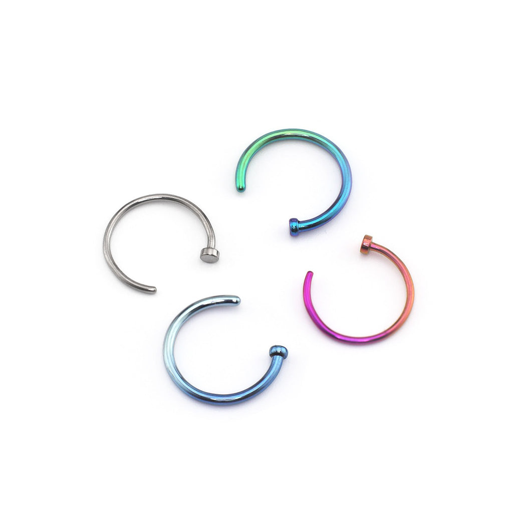 Basic Multicolored Titanium Nose Hoop - Basic Multicolored Titanium Nose Hoop - Sliver / 8mm by CRUXJEWELRY